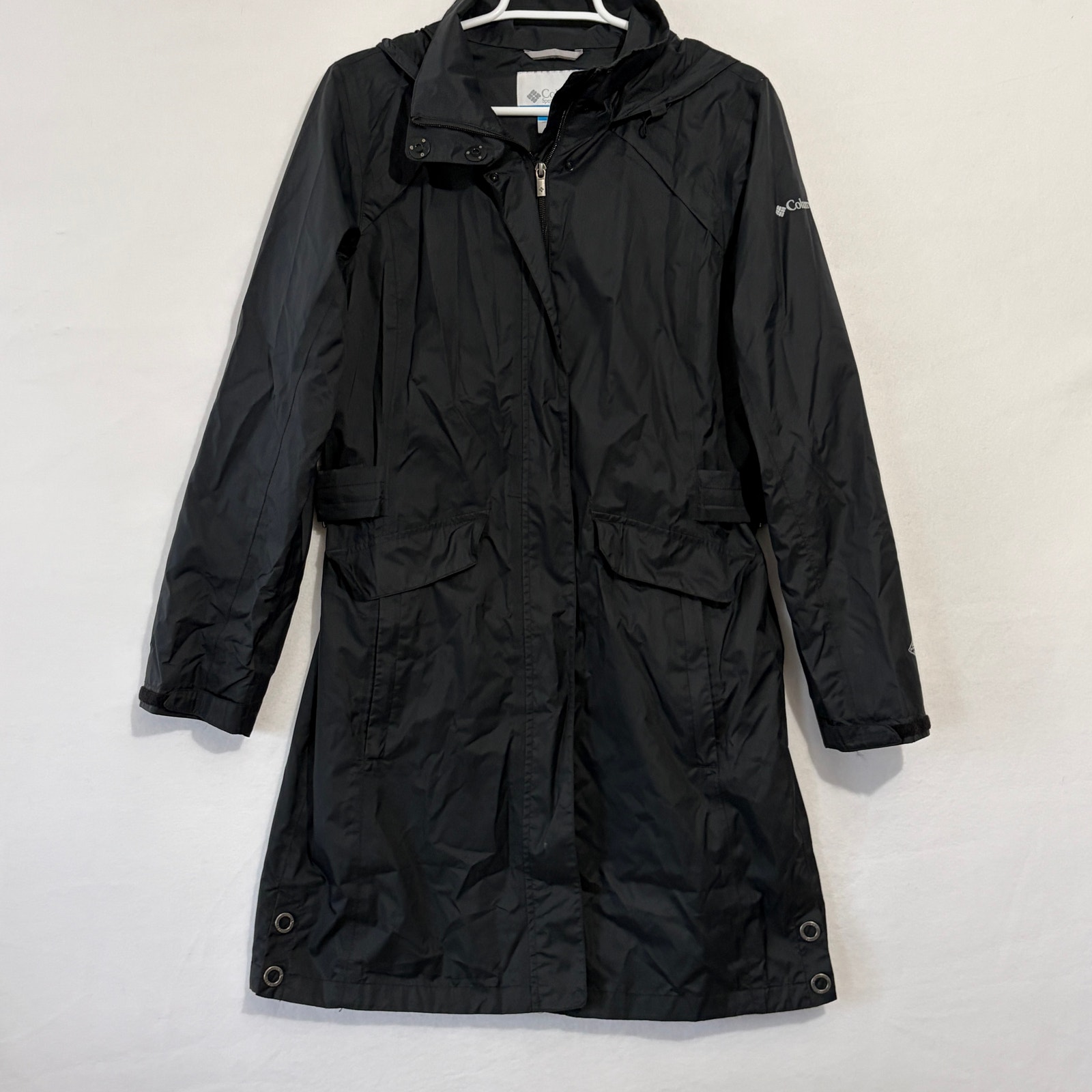 Columbia Lightweight Windbreaker Jacket Womens Medium Black Omni Tech Waterproof